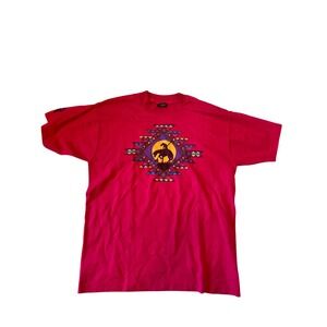 Vintage 90s Southwest Horse Rider Graphic Tee Fruit of the Loom BEST Tag Size L